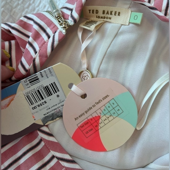 Ted Baker Corn Layered Striped Ruffle Hem Midi Pencil Skirt NWT - Picture 15 of 16